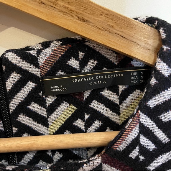 zara short sleeve short dress with shorts. it has integrated patterns, small - Picture 2 of 6